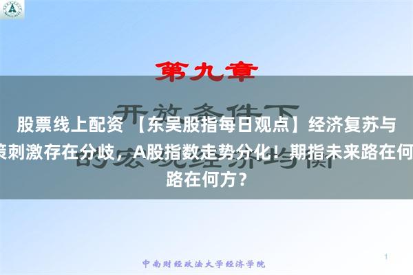 股票线上配资 【东吴股指每日观点】经济复苏与政策刺激存在分歧，A股指数走势分化！期指未来路在何方？