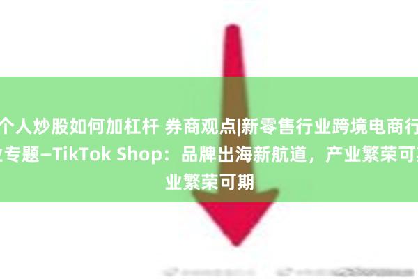 个人炒股如何加杠杆 券商观点|新零售行业跨境电商行业专题—TikTok Shop：品牌出海新航道，产业繁荣可期